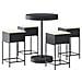 Set Bar Da Giardino 5 Pz Con Cuscini In Polyrattan Nero - Foto miniatura 2