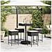Set Bar Da Giardino 5 Pz Con Cuscini In Polyrattan Nero - Foto miniatura 3