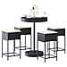 Set Bar Da Giardino 5 Pz Con Cuscini In Polyrattan Nero - Foto miniatura 1