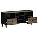 Mobile Porta Tv Nero 100x33x46 Cm In Legno Massello Di Mango - Foto miniatura 2