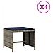 Sgabelli Giardino Con Cuscini 4 Pz Grigi 40x40x35 Cm Polyrattan - Foto miniatura 2