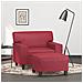 Poltrona Con Poggiapiedi Rosso Vino 60 Cm In Similpelle - Foto miniatura 1