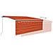 Tenda Sole Retrattile Manuale Con Parasole 4x3m Arancio Marrone - Foto miniatura 3