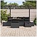 Set Divani Giardino 6 Pezzi con Cuscini Neri in Polyrattan - Foto miniatura 3