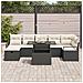Set Divano da Giardino 8 Pezzi con Cuscini Nero Polyrattan, Divano da Giardino 2 Posti con Cuscini Nero Polyrattan - Foto miniatura 3