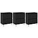 Sideboards 3 pcs Rovere nero 180 x 35 x 70 cm Legno multistrato - Foto miniatura 1