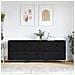 Sideboards 3 pcs Rovere nero 180 x 35 x 70 cm Legno multistrato - Foto miniatura 2