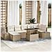 Set Divano da Giardino 8 pcs Beige Poly Rattan - Foto miniatura 2