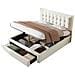 Letto Matrimoniale In Velluto Beige Con Testiera Regolabile E Contenitore - Foto miniatura 1