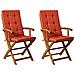 Set Di 2 Sedie Da Giardino Con Cuscini Maui Premium Legno D \'acacia Rosso - Foto miniatura 2