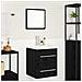 Armadio per Lavabo da Bagno con cassetto Nero 42 x 39 x 52 cm - Foto miniatura 4
