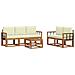 Set di divani da esterno con cuscino 6 pcs Naturale e Crema - Foto miniatura 1