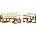 Set di divani da esterno con cuscino 6 pcs Naturale e Crema - Foto miniatura 3