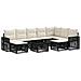 Set Divano da Giardino 10 pcs Nero e Bianco Crema polyrattan - Foto miniatura 1