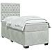 Letto box spring con materasso Grigio Chiaro Singolo Velluto - Foto miniatura 3