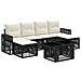 Set Divano da Giardino 7 pz Nero e Bianco Crema polyrattan - Foto miniatura 1