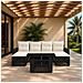 Set Divano da Giardino 7 pz Nero e Bianco Crema polyrattan - Foto miniatura 4