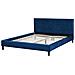 Letto Sfoderabile In Velluto Blu Scuro 160 X 200 Cm Fitou - Foto miniatura 12