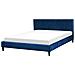Letto Sfoderabile In Velluto Blu Scuro 160 X 200 Cm Fitou - Foto miniatura 14