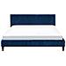 Letto Sfoderabile In Velluto Blu Scuro 160 X 200 Cm Fitou - Foto miniatura 18