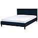 Letto Sfoderabile In Velluto Blu Scuro 160 X 200 Cm Fitou - Foto miniatura 1