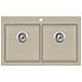 Lavello Da Cucina In Granito Vasca Doppia Beige - Foto miniatura 1