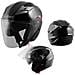 Casco Jet Moto Scooter Omologato Ece 22-05 Visiera Parasole Antigraffio Nero L - Foto miniatura 1