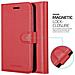 Custodia Compatibile Con Sony Xperia Xa1 Plus In Rosso Carminio - Coperchio Protettiva Con Chiusura Magnetica, Funzione Stand E Tasca Per Le Carte - Foto miniatura 6