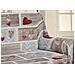 Telo Arredo Multiuso Linea Pensieri Delicati In 100% Cotone Disegno Shabby Love Matrimoniale Rosso - Foto miniatura 5