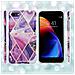 Custodia Compatibile Con Apple Iphone 7 / 7s / 8 / Se 2020 In Marmo Viola Onda No. 14 - Coperchio Protettivo In Silicone Tpu Con Motivo A Mosaico - Foto miniatura 6