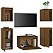 Mobili Porta Tv 5 Pz Miele In Legno Massello Di Pino - Foto miniatura 6