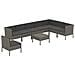 Set Divani Da Giardino 9 Pz Con Cuscini In Polyrattan Grigio - Foto miniatura 2