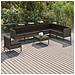 Set Divani Da Giardino 9 Pz Con Cuscini In Polyrattan Grigio - Foto miniatura 1