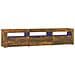 Mobile Porta Tv Con Luci Led Rovere Fumo 180x35x40 Cm - Foto miniatura 2