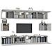 Set Di Mobili Porta Tv 6 Pz Grigio Cemento In Legno Multistrato - Foto miniatura 7