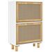 Scarpiera Bianca 52x25x80cm Legno Multistrato e Rattan Naturale - Foto miniatura 7