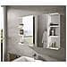 Mobile Pensile Bagno Tacoma, Mobile Colonna Sospeso Per Bagno, Armadietto Ad Angolo Con 3 Ripiani Aperti, 20x20h65 Cm, Bianco - Foto miniatura 1