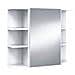 Mobile Pensile Bagno Tacoma, Mobile Colonna Sospeso Per Bagno, Armadietto Ad Angolo Con 3 Ripiani Aperti, 20x20h65 Cm, Bianco - Foto miniatura 3