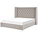 Letto Matrimoniale Contenitore Velluto Grigio Chiaro 180 X 200 Cm Lubbon - Foto miniatura 2