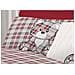 Completo Lenzuola Flanella Pensieri Delicati 100% Cotone Disegno Orsetto Tartan Matrimoniale Rosso - Foto miniatura 5