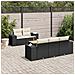 Set Divano da Giardino 6 pz con Cuscini Nero in Polyrattan - Foto miniatura 3