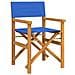 Sedie Da Regista Pieghevoli 2 Pz Blu In Legno Massello Di Teak - Foto miniatura 3