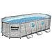 Piscina Fuori Terra - Ovale - 549x274x122 Cm - Grigio - Include Accessori Coordinati Cb32 - Foto miniatura 2