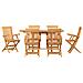 Set da Pranzo da Giardino 7 Pezzi in Legno Massello di Teak - Foto miniatura 3