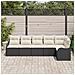 Set di Divano da Giardino 6 Pezzi con Cuscini Nero Polyrattan, Divano da Giardino 2 Posti con Contenitore e Cuscini Nero Polyrattan - Foto miniatura 3