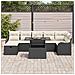 Set Divano da Giardino 8 Pezzi con Cuscini Nero Polyrattan, Divano da Giardino 2 Posti con Cuscini Nero Polyrattan - Foto miniatura 3