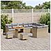 Set Divano Giardino a 12 Pezzi con Cuscini Beige Rattan Polietilene Acacia, Set da Pranzo Giardino a 3 Pezzi con Cuscini Beige Rattan Polietilene Acacia - Foto miniatura 3