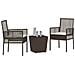 Set Bistro da Giardino a 3 Pezzi con Cuscini Marrone in Polyrattan - Foto miniatura 3