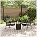 Set Bistro da Giardino a 3 Pezzi con Cuscini Marrone in Polyrattan - Foto miniatura 4