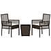 Set Bistro da Giardino a 3 Pezzi con Cuscini Marrone in Polyrattan - Foto miniatura 7